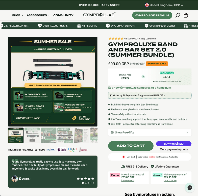Gymproluxe – CRO & Full Funnel Partnership