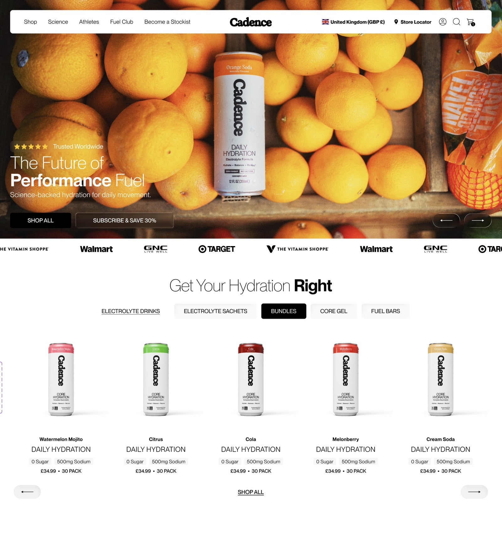 Cadence optimised page
